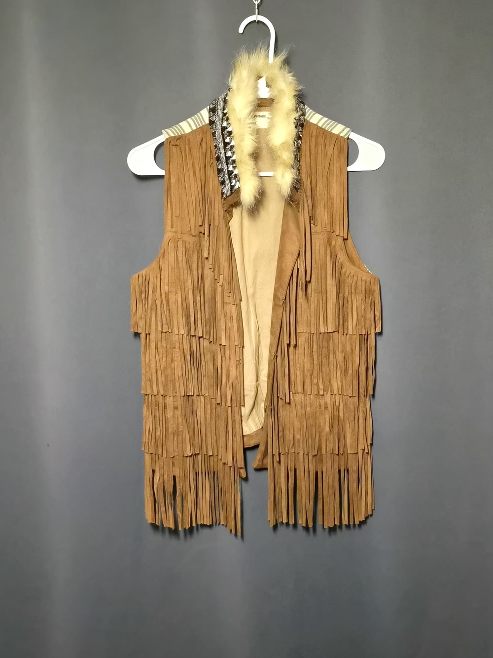 Miss Me Vintage Western Fringe Vest Size M